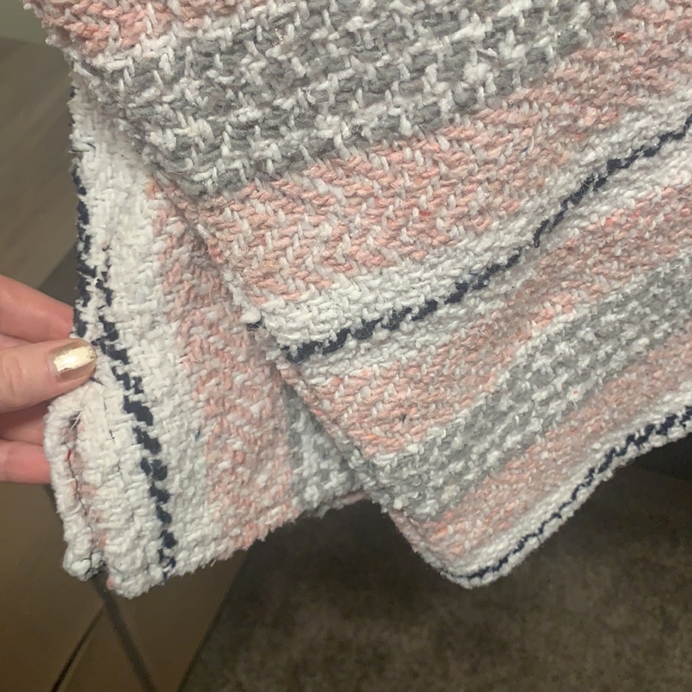 Pink + White Poncho Large - Picture 6 of 6